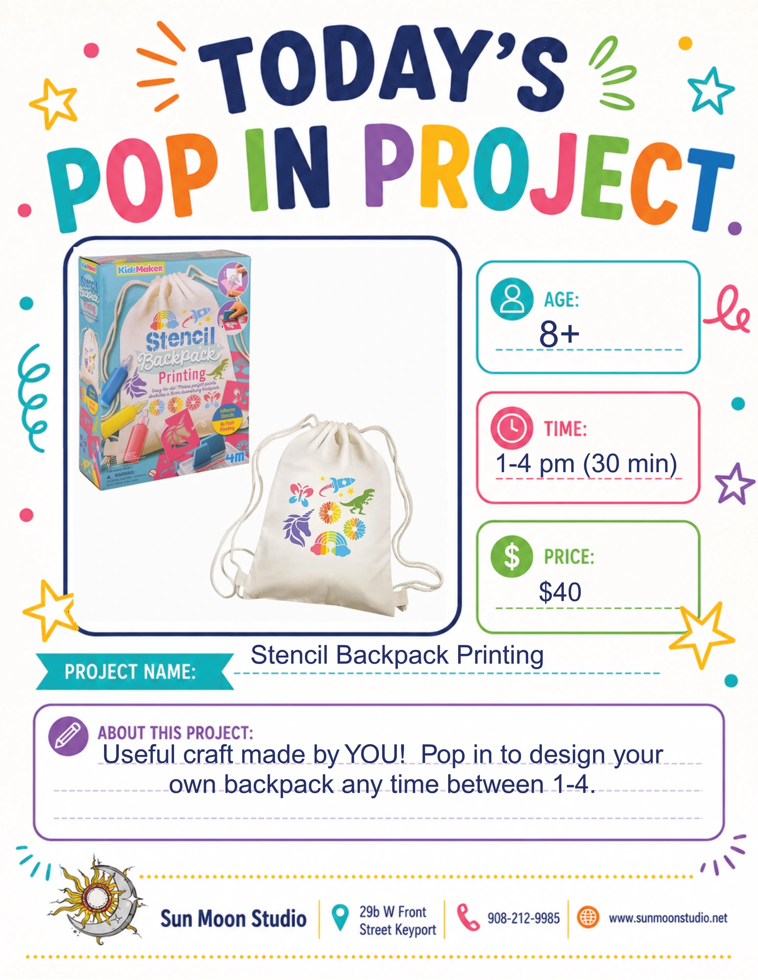 Kids pop up activity