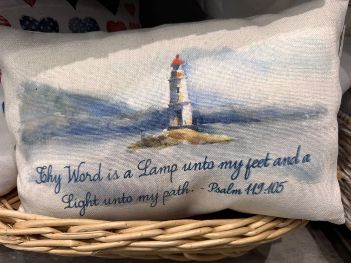 bible verse on home decor pillow