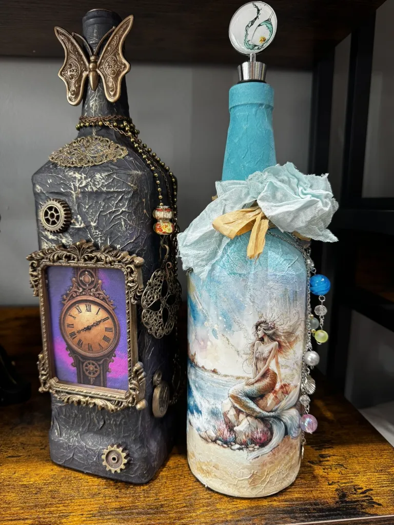 two bottles decorated.webp