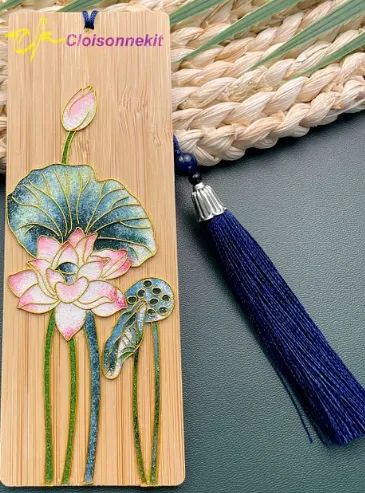 CLOISONNE BOOKMARK - Lotus (A)